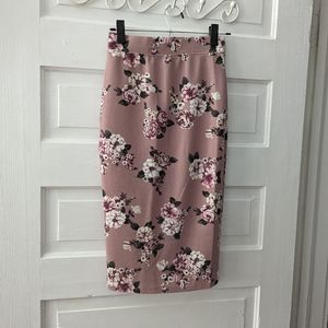 Floral Midi Pencil Skirt - like new